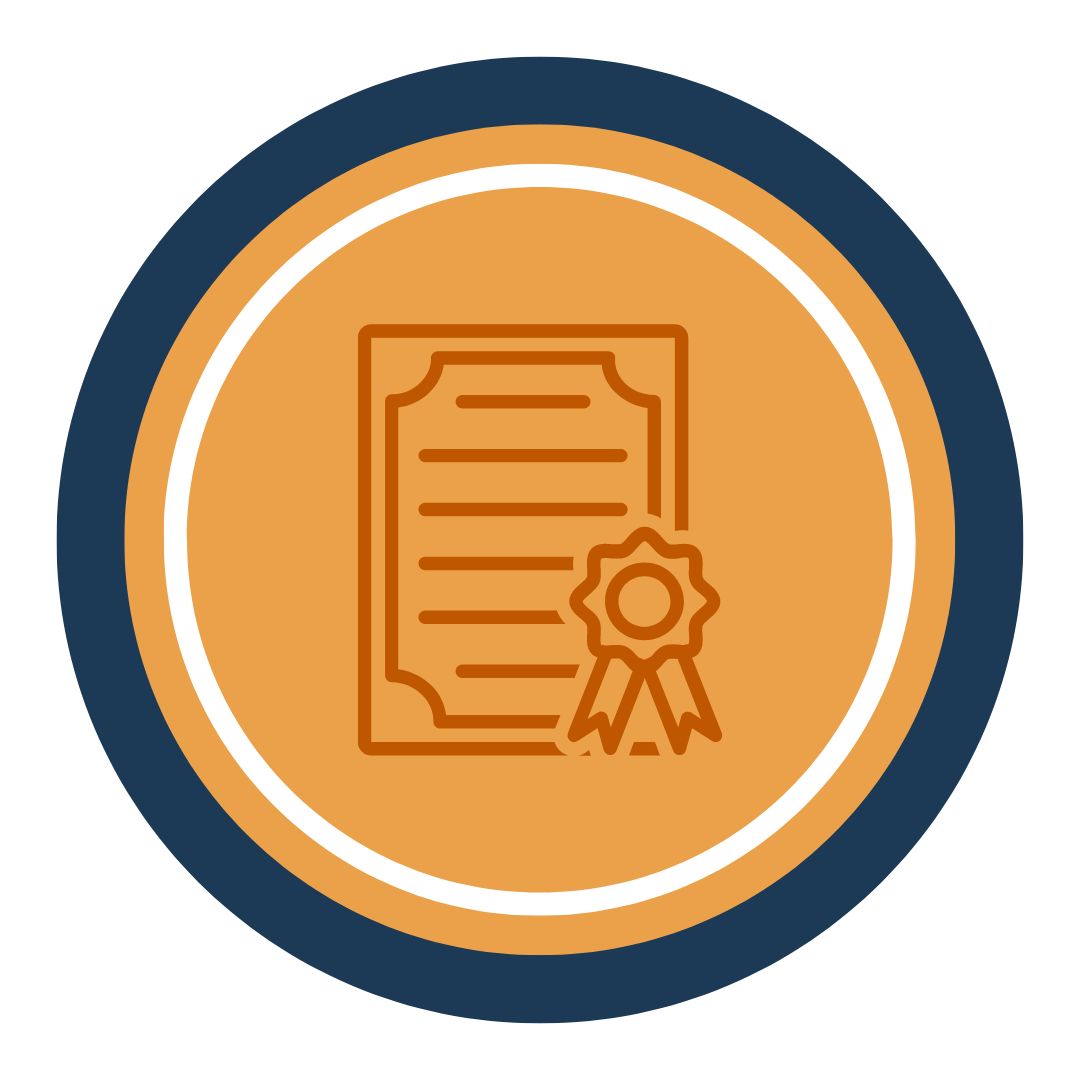 document icon with award in circle